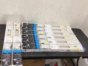 lot 540 image: LOT OF 8 Mainstays 1 Cordless Vinyl Light Filtering Mini Blinds, White, 35W x 64L
