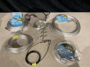 lot 375 image: LOT OF 6 Vinyl-Covered Trolley Cable Tie-Out for Dogs