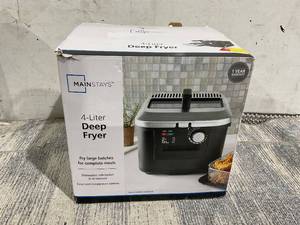 lot 192 image: Mainstays 4L Deep Fryer, Stainless Steel Lid, Electric