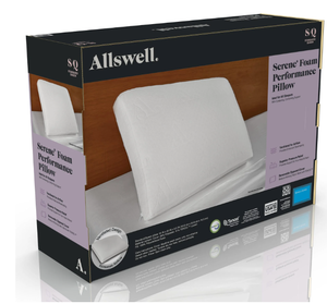 lot 335 image: Allswell Serene Foam Performance StandardQueen Bed Pillow with Cover