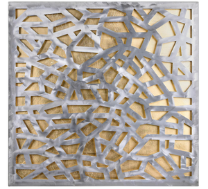 lot 406 image: Empire Art Direct Gold Enigma Polished Steel Sculpture Abstract Wall Art with Gold Leaf,Ready to Hang,Living Room, Bedroom & Office (PSL-19308-3232)