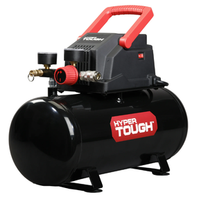 lot 437 image: Hyper Tough 3 Gallon Oil-free Portable Air Compressor with Hose & Inflation Accessory Kit, 100 PSI