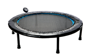 lot 266 image: Athletic Works Circuit Trainer Trampoline with Steel Frame, Monitor and Adjustable Incline, 36Dx12H, 14 lbs., Black