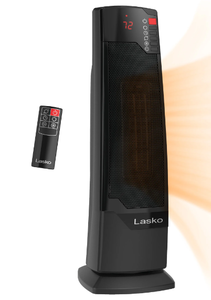 lot 537 image: Lasko 22 1500W Oscillating Ceramic Tower Space Heater with Remote, Black