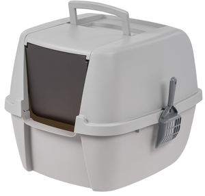 lot 154 image: IRIS USA Jumbo Cat Litter Box Enclosed with Scoop - Privacy and Easy Access for Cleaning