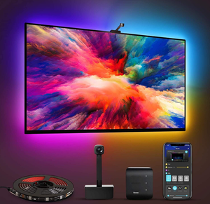 lot 160 image: Govee Envisual TV LED Backlight with Camera, RGBIC Wi-Fi TV Backlights for 55-65 inch TVs, Works with Alexa & Google Assistant