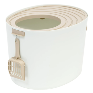 lot 167 image: IRIS USA Medium Top Entry Cat Litter Box with Scoop