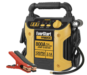 lot 177 image: EverStart Maxx 800 Peak Amp Jump Starter w 120 PSI Compressor, pivoting LED light, 3X USB ports