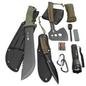 lot 255 image: 12PCS Ozark Trail 12 Pack Camping Tool Set with Flashlight, Machete, Knife