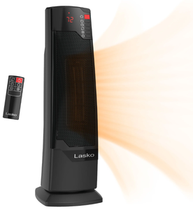 lot 527 image: Lasko 22 1500W Oscillating Ceramic Tower Space Heater with Remote