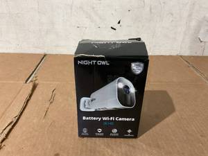 lot 395 image: Night Owl Wire Free 2K HD IndoorOutdoor Deterrence Camera with 2-Way Audio