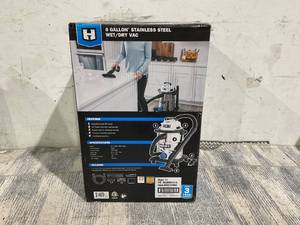 lot 57 image: HART 8 Gallon 6 Peak HP Stainless Steel WetDry Vacuum