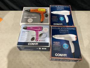 lot 380 image: LOT OF 4 Conair Hair Dryers