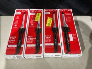 lot 391 image: LOT OF 4 Revlon Ceramic Barrel Curling Irons