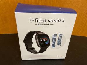 lot 6 image: Fitbit Versa 4 One Size Fitness Smartwatch Bundle, Black & Graphite