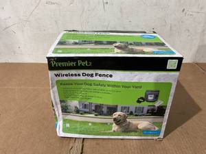 lot 48 image: Premier Pet Wireless Fence for Dogs .5 Acre Adjustable Circular Barrier, Wire-Free Electric Fence
