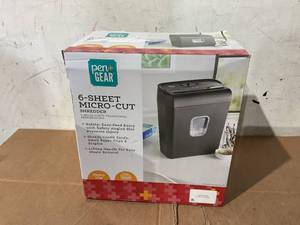 lot 643 image: PenGear 6-Sheet Micro-Cut PaperCredit Card Shredder with 3.4 Gallon Bin
