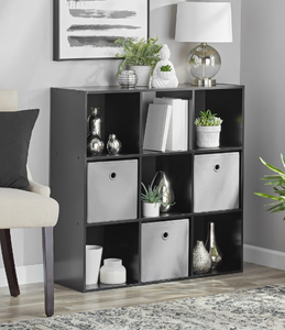 lot 275 image: Mainstays 11 9-Cube Storage Organizer, Black