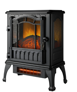 lot 276 image: Mainstays New 2-Setting 3D Electric Stove Heater with Life-like Flame, Black
