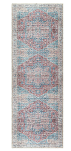 lot 277 image: Better Homes & Gardens Persian Medallion Runner Washable Non-Skid Area Rug, Brick, 25 x 7
