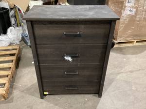 lot 676 image: Mainstays Hillside 4-Drawer Dresser, Espresso Finish