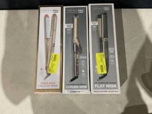 lot 712 image: LOT OF 3 Conair Infiniti Pro Flat and Curling Irons