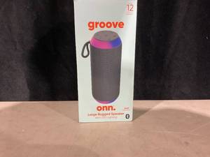 lot 714 image: Onn. Large Rugged Speaker with LED Lighting