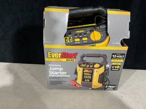 lot 715 image: EverStart Maxx 800 Peak Amp Jump Starter w 120 PSI Compressor, pivoting LED light, 3X USB ports