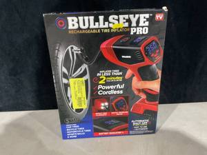 lot 720 image: Bullseye Pro Tire Inflator 150 PSI Electric Air Compressor Portable Air Pump For Car Bike