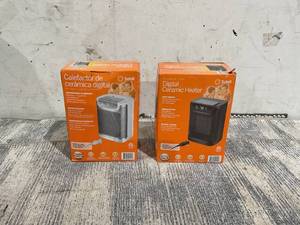lot 609 image: LOT OF 2 Soleil 1500W Ceramic Fan-Force Electric Space Heater With ALCI Plug, Indoor Use Only