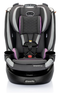 lot 11 image: Evenflo Revolve360 Slim 2-in-1 Rotational Car Seat with Quick Clean Cover (Sutton Purple)