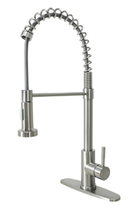 lot 572 image: Better Homes & Gardens Elmont Single-Handle Spring Neck Pull Down Sprayer Kitchen Faucet