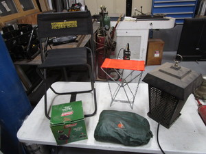 lot 66 image: Bug Zapper, Camping Chairs, Rain Gear, Tent LightCelling Fan