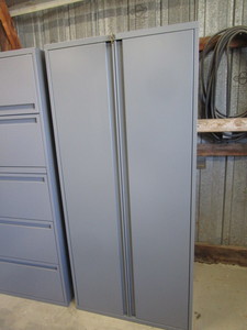 lot 40 image: (1) 30x18x65 2 Door ShopGarage Cabinet (1) Lateral File Cabinet 30x18x65