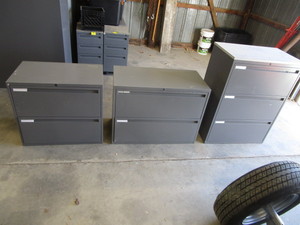 lot 43 image: (3) Lateral File Cabinets 30x18x2736x18x2730X18X40