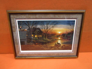 lot 51 image: Terry Redlin Shoreline Neighbors Signed & Numbered 649724500 Image Size 14x24