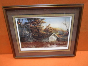 lot 52 image: Terry Redlin Autum Shoreline Signed Open Edition Image Size 14x22