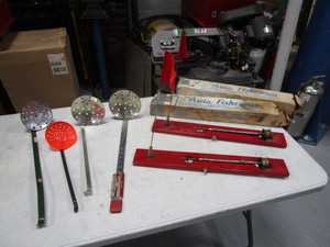 lot 75 image: Vintage Tip Ups & Ice Scoops