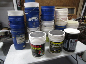 lot 79 image: Bait Bucket Seats & Misc. Large Buckets
