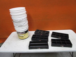 lot 44-A image: Tool Box Drawer Organizers & 5gal Buckets