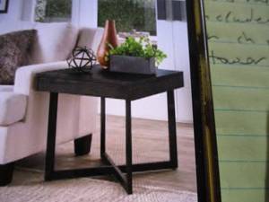 End table. Black finish with drawer...