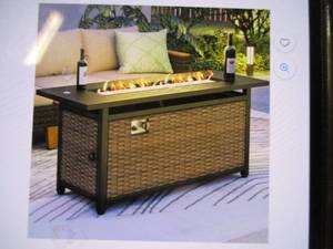 56 rectangular gas burning fire pi...
