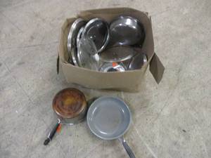 Assorted cookware. Pan, pot, strain...