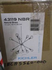 Kichler natural brass light fixture...