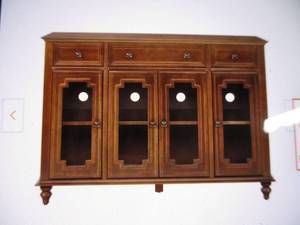 Harrison walnut solid glass door bu...
