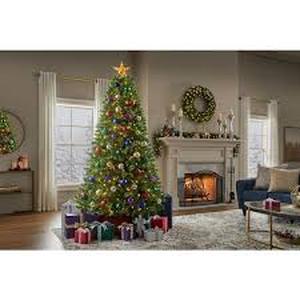 lot 1 image: Home Accents Holiday 7.5 ft. Pre-Lit LED Edgewater Pine Artificial Christmas Tree T11 Customer Returns See Pictures