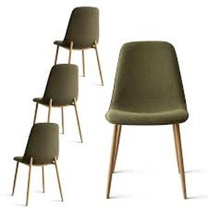 lot 6 image: Linen Dining Chair with Oak Metal Legs (Set of 4)  Customer Returns See Pictures