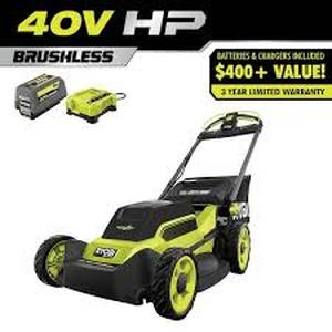 lot 21 image: RYOBI 40V HP Brushless 20 in. Cordless Electric Battery Multi-Blade Walk Behind Self-Propelled Mower - 8.0Ah Battery & Charger   Customer Returns See Pictures