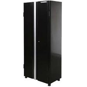 lot 49 image: Husky Ready-to-Assemble 24-Gauge Steel Freestanding Garage Cabinet in Black (36.6 in. W x 72 in. H x 18.3 in. D)    Customer Returns See Pictures