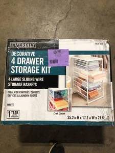 lot 23 image: Everbilt Decorative 4-Drawer Storage Kit   Customer Returns See Pictures